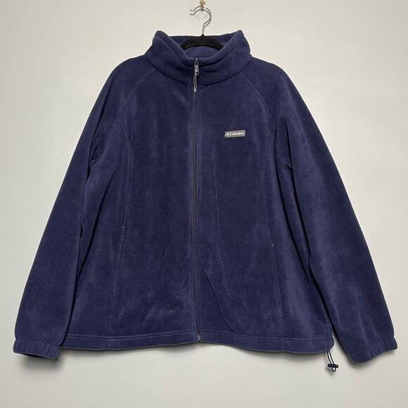 NWOT Columbia Benton Springs Full Zip Fleece Jacket Navy Blue Women’s Size 3X - Picture 1 of 8